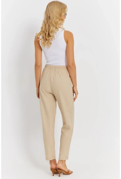 Kadın Vanilya Keten Pantolon DMR340