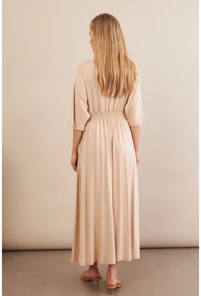 Kadın Vanilya Kol Pencereli Midi Elbise MP500