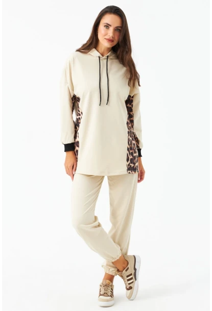 Kadın Vanilya Leopar Desenli Alt Üst Takım MPC301