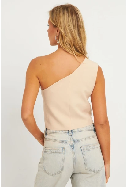 Kadın Vanılya Tek Omuz Astarlı Yelek TW60140