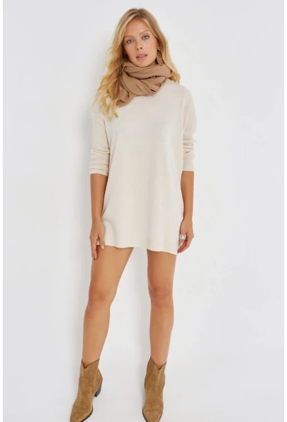 Kadın Vanilya Triko Tunik YV110