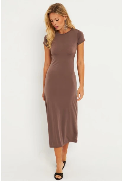 Kadın Vizon Basic Midi Elbise DMR261