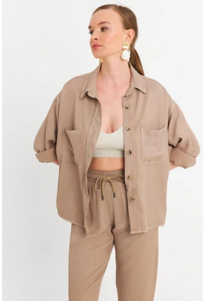 Kadın Vizon Tensel Gömlek SUN202