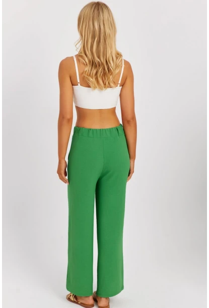 Kadın Yeşil Beli Lastikli Pantolon J23434