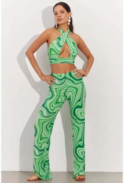 Kadın Yeşil Crop Takım LPP1215