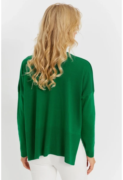 Kadın Yeşil Önü Kısa Triko Kazak YİL551