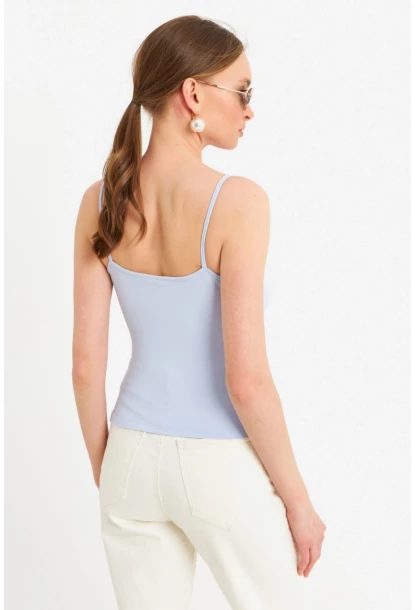 Kadın Açık Mavi Askılı Basic Atlet FLS06