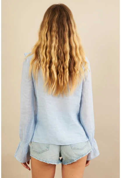 Kadın Bebe Mavi Fırfırlı Gömlek DMR487