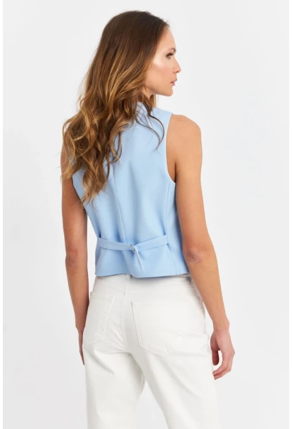 Kadın Bebe Mavi Keten Astarlı Yelek TW60046