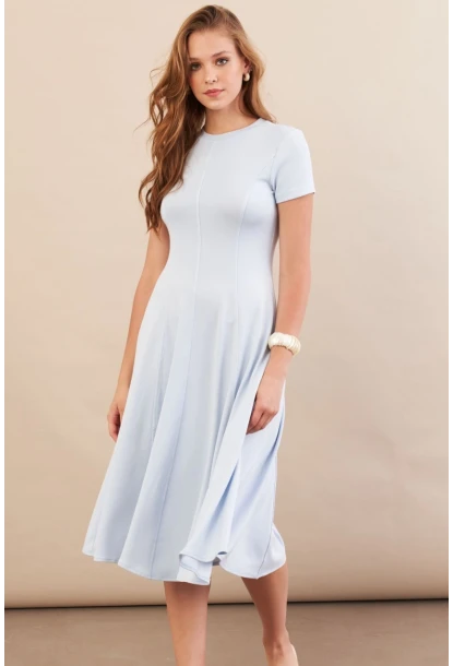 Kadın Bebe Mavi Midi Çan Elbise DMR461
