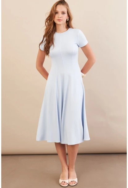 Kadın Bebe Mavi Midi Çan Elbise DMR461