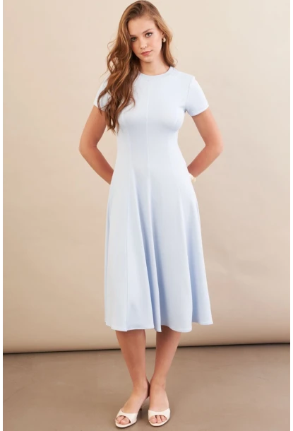 Kadın Bebe Mavi Midi Çan Elbise DMR461