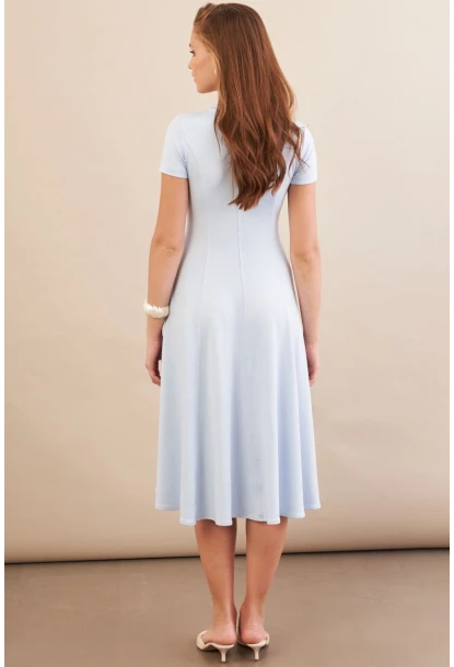 Kadın Bebe Mavi Midi Çan Elbise DMR461