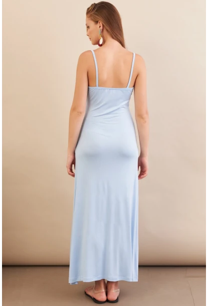 Kadın Bebe Mavi Önü Pencereli Midaxi Elbise EY3114