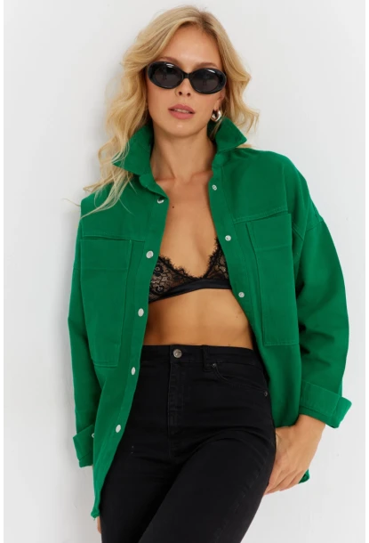 Kadın Benetton-Yeşil Denim Ceket İS1079