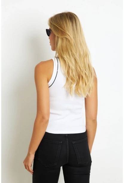 Kadın Beyaz Halter Yaka Kaşkorse Bluz AYD326