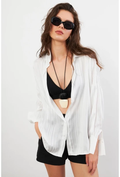 Kadın Beyaz Lizbon Gömlek CAR1101-90