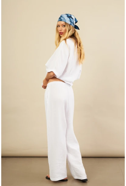 Kadın Beyaz Müslin Pantolon BTY102