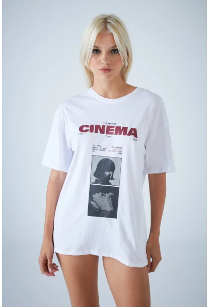 Kadın Beyaz Pinterest T-Shirt RAİ010