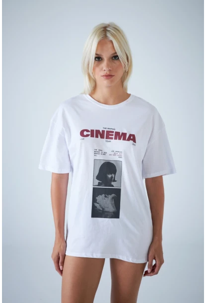 Kadın Beyaz Pinterest T-Shirt RAİ010