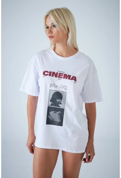 Kadın Beyaz Pinterest T-Shirt RAİ010