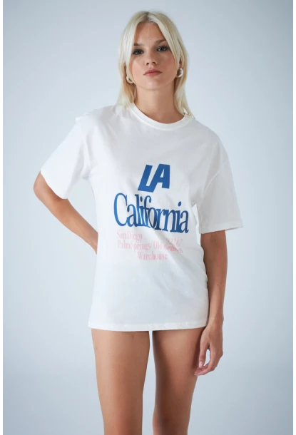 Kadın Beyaz Pinterest T-Shirt RAİ011