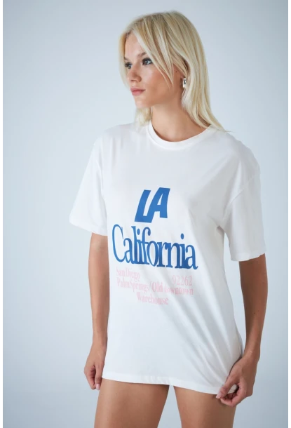 Kadın Beyaz Pinterest T-Shirt RAİ011