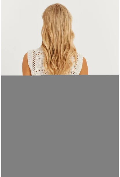 Kadın Ekru Ajurlu Bağlamalı Süveter MİW0661