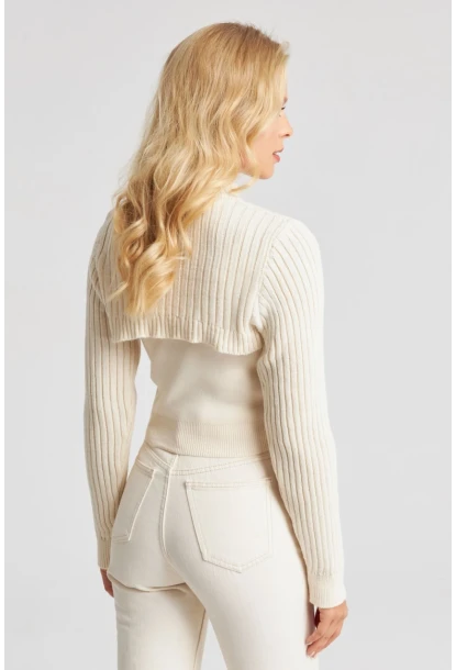 Kadın Ekru Bolerolu Triko Takım YZ524