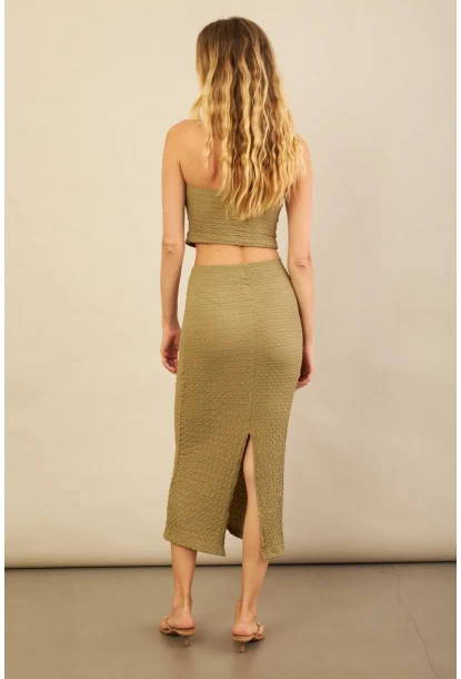 Kadın Haki Straplez Alt Üst Bubble Takım FLU340