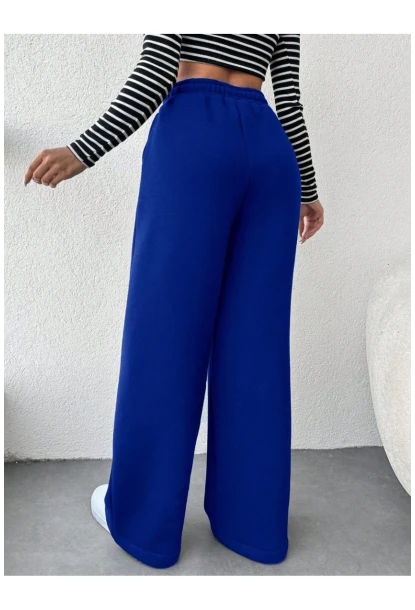 Kadın İki İplik Şardonlu Eşofman Altı Saks