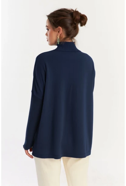Kadın Lacivert Salaş Triko Bluz YV289