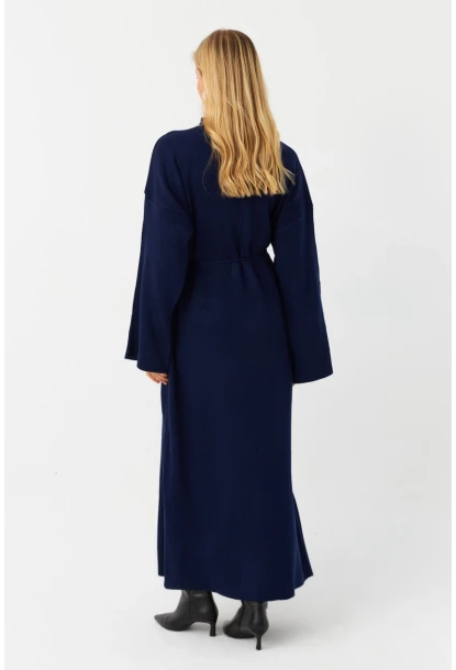 Kadın Lacivert Triko Maxi Elbise MTC3367