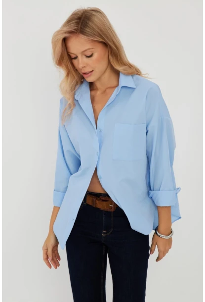 Kadın Mavi Basic Gömlek ZER403