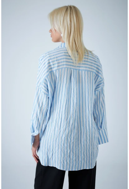 Kadın Mavi Çizgili Gömlek ELN600