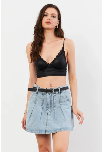 Kadın Mavi Denim Mini Etek TUR1000