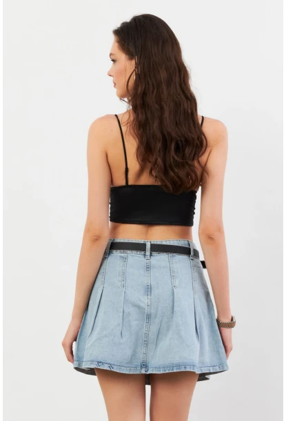 Kadın Mavi Denim Mini Etek TUR1000