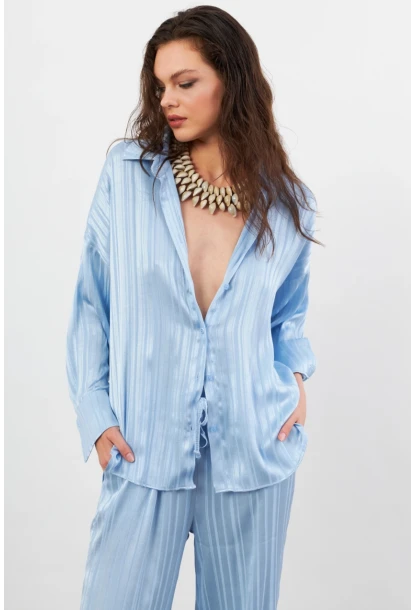 Kadın Mavi Lizbon Gömlek CAR1101-90