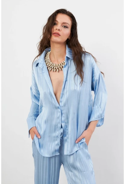 Kadın Mavi Lizbon Gömlek CAR1101-90