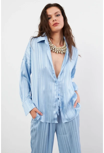 Kadın Mavi Lizbon Gömlek CAR1101-90