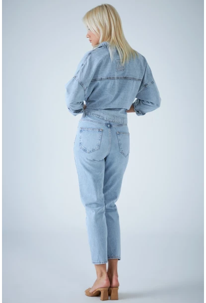 Kadın Mavi Yüksek Bel Jean TSS1001