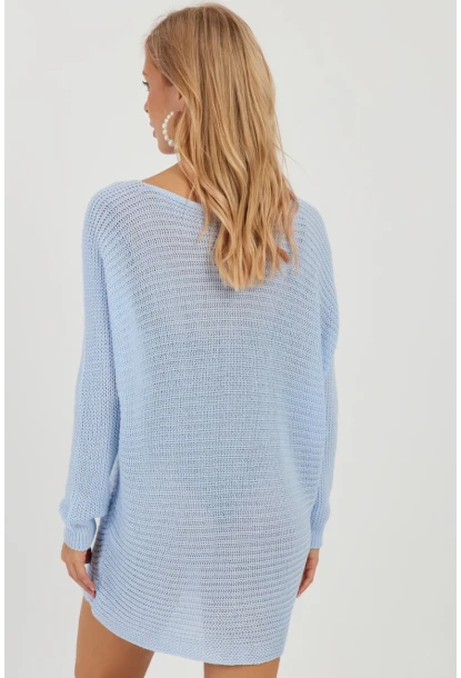 Kadın Mavi Triko Kazak SMT223