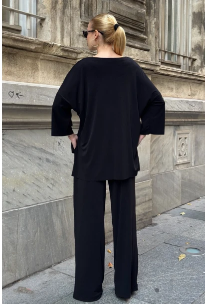 Kadın Modal Kumaş Bluz Pantalon Alt Üst Takım