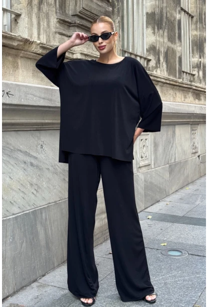 Kadın Modal Kumaş Bluz Pantalon Alt Üst Takım