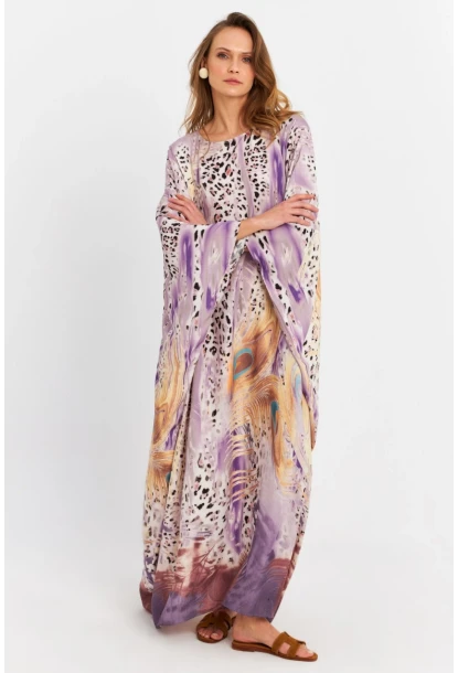 Kadın Multi İpek Kaftan Elbise MALO4010