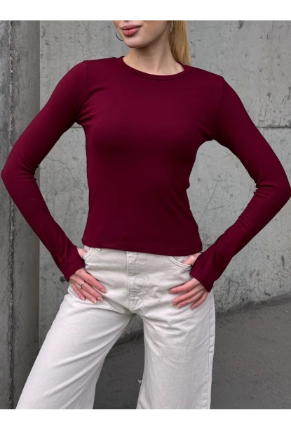 Kadın Parmak Geçmeli Uzun Kollu Bluz