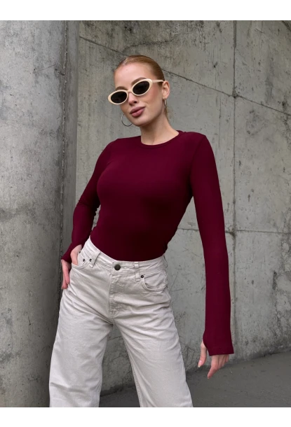 Kadın Parmak Geçmeli Uzun Kollu Bluz