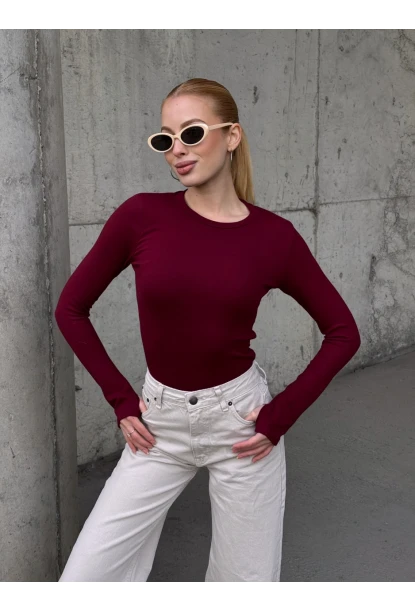 Kadın Parmak Geçmeli Uzun Kollu Bluz