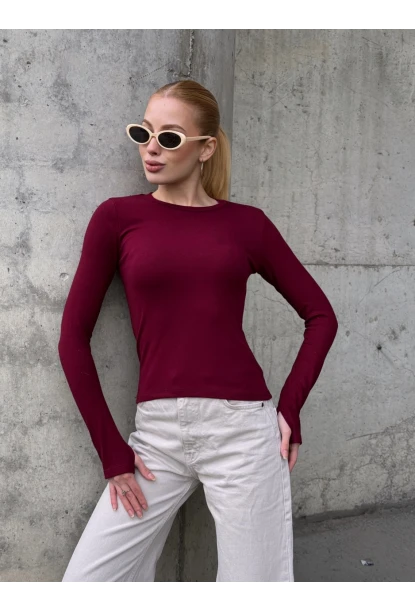 Kadın Parmak Geçmeli Uzun Kollu Bluz