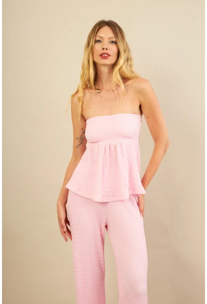 Kadın Pembe Bubble Alt Üst Takım FLU337